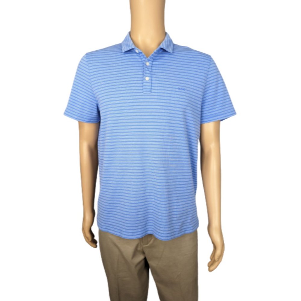 Michael Kors Blue Stripe Polo Shirt L